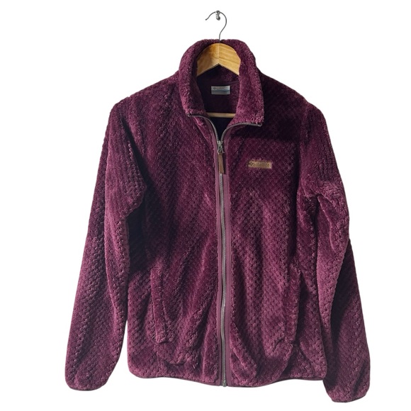 Columbia Fire Side II Sherpa Sz S Full Zip Fleece Moonvista Dark Purple Jacket - Picture 1 of 12